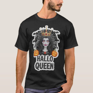 T-shirt Reine d'Halloween avec chauves-souris et citrouill