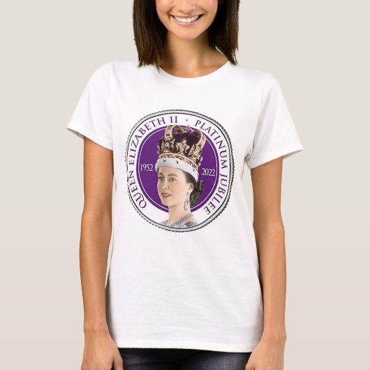 T-shirt Reine Elizabeth II Jubilé de platine 2022 70e (Devant)
