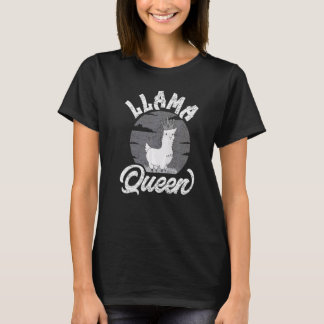 T-shirt Reine Lama Maman Animal Pour Femmes Filles