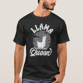 T-shirt Reine Lama Maman Animal Pour Femmes Filles