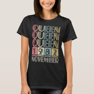 T-shirt Reine née en NOVEMBRE 1982