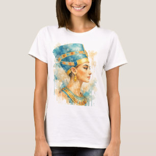 T-shirt Reine Néfertiti Aquarelle Art Égyptien Ancien