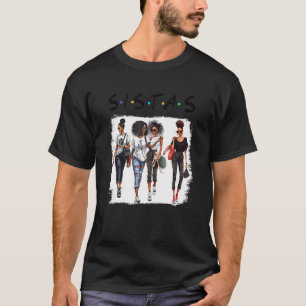 T-shirt Reine noire à mélanine Cheveux bouclés naturels Af