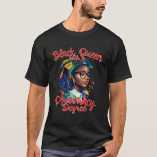 T-shirt Reine Noire Avec Une Pharmacie Degré PharmD Pharma
