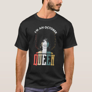 T-shirt Reine noire d'octobre Cheveux afro naturels Annive