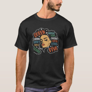 T-shirt Reine noire femme Afro Afro-américaine Mélanine Na