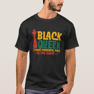 T-shirt Reine noire la plus puissante échecs afro-américai