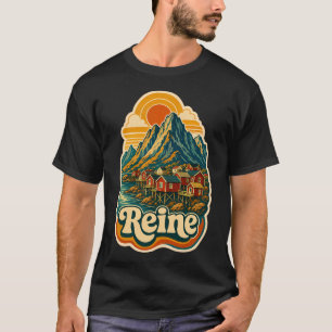 T-shirt Reine Norvège Voyage Souvenir - Illustration Rétro