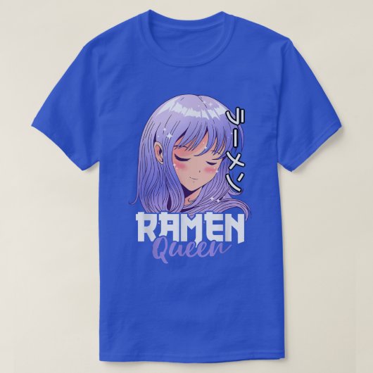 T-shirt Reine Ramen avec une fille Anime (Design devant)