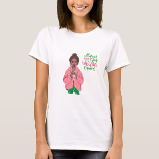 T-shirt Reine rose et verte
