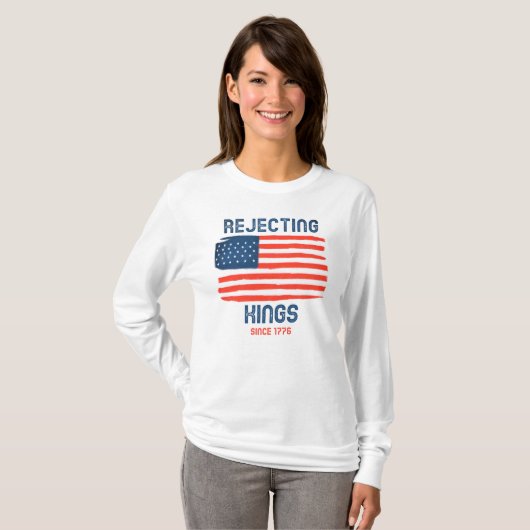 T-shirt Rejeter Les Rois Depuis 1776 Manche Longue Patriot (Devant entier)