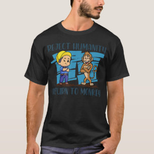 T-shirt Rejeter L'Humanité Retour À L'Animal Singe 1