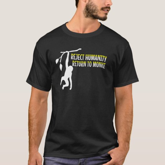 T-shirt Rejeter l'humanité Retour à Monke meme Monkey Evol (Devant)