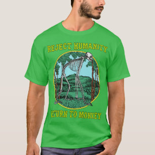 T-shirt Rejeter L'Humanité Retour Au Singe Coloré Retro Il