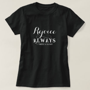 T-shirt Réjouissez toujours Verse Bible Noir et Blanc