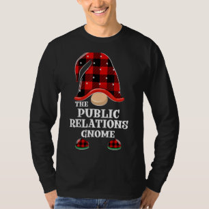 T-shirt Relations Publiques Gnome Buffalo Plaid Funny Chri