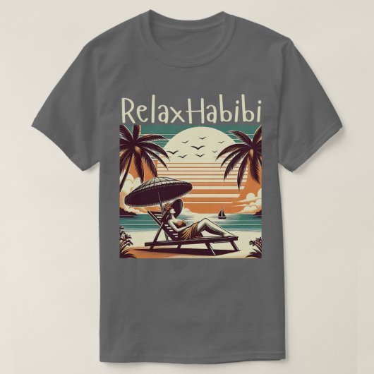 T-shirt Relax Habibi Romantic Funny Racines arabes Yoga Am (Design devant)