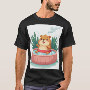 T-shirt Relaxation du capybara dans un bain à remous pour