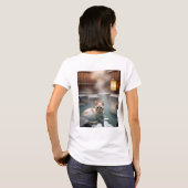T-shirt Relaxing Hot Spring Cat (Dos entier)