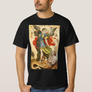 T-shirt Religieux vintage, Saint Michel vainc Lucifer