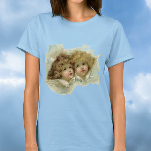 T-shirt Religion Vintage, Anges Victoriennes dans les Nuag