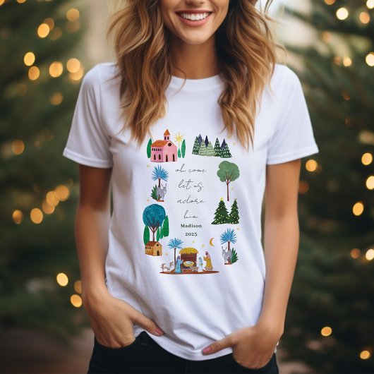 T-shirt Religious Christmas Nativity Scene