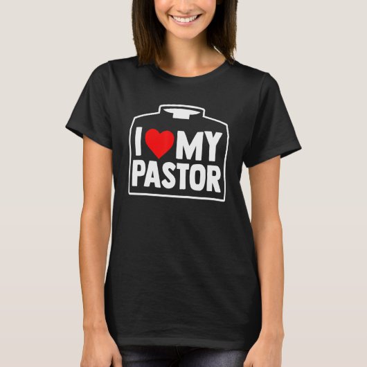 T-shirt Religious Partner Christian Priest I Love My Pasto (Devant)