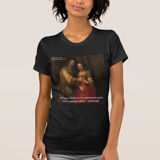 T-shirt Rembrandt "L'épouse juive" & Citation de la vieill (Devant)