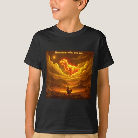 T-shirt Remember Who You Are Funny Evolution Meme Chicken (Devant)