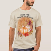 T-shirt Remerciements avec des feuilles d'automne Citrouil (Devant)