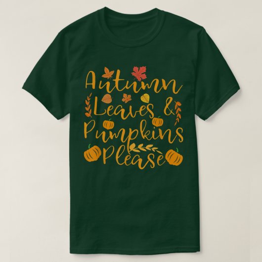 T-shirt Remerciements Feuilles D'Automne Et Citrouilles S' (Design devant)