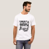 T-shirt Remerciements Grateful Bienheureuse Typographie (Devant entier)