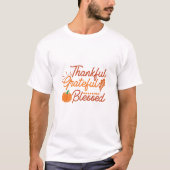 T-shirt Remerciements Grateful Bienheureuse Typographie (Devant)