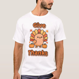 T-shirt Remerciez Mignon Dinde de Thanksgiving