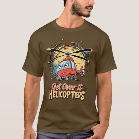 T-shirt Remettez-Le Humour Hélicoptère (Devant)