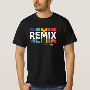 T-shirt Remix Audio Graphisme Géométrique Rétro Musique