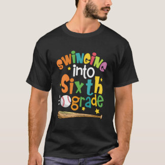 T-shirt Remonter En Joueur De Baseball De Sixième Année À