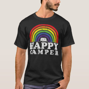 T-shirt Remorque Vintage RV Happy Camper Trailer Rainbow
