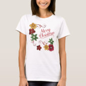 T-shirt Remous floral lumineux de Noël (Devant)