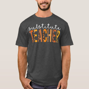T-shirt Remplacer Enseignant Leopard Cute Automne Merci