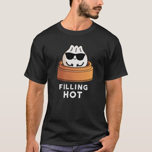 T-shirt Remplissage Hot Funny Dumpling Pun Dark BG (Devant)