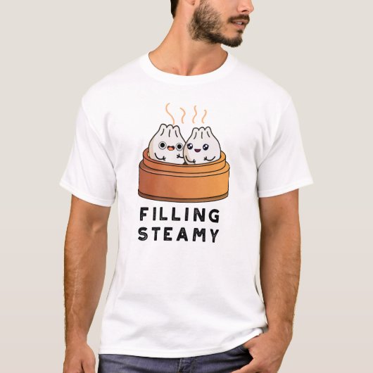 T-shirt Remplissage Steamy Funny Dimsum Bao Pun (Devant)