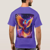 T-shirt Renaissance éthérée : Phoenix arc-en-ciel dans fla (Dos)