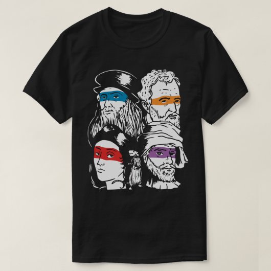 T-shirt Renaissance Ninja Artistes Poster Style Pop Art (Design devant)