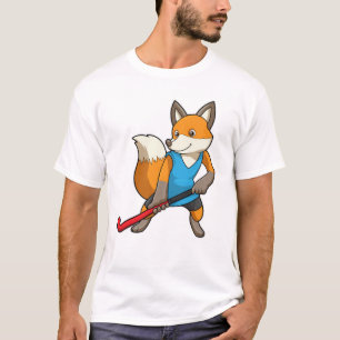 T-shirt Renard à Hockey avec chauve-souris de hockey