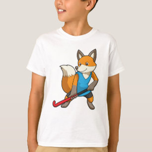 T-shirt Renard à Hockey avec chauve-souris de hockey