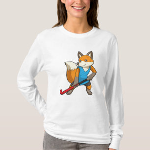 T-shirt Renard à Hockey avec chauve-souris de hockey