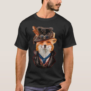 T-shirt Renard à la mouche en vêtements de steampunk. Dess