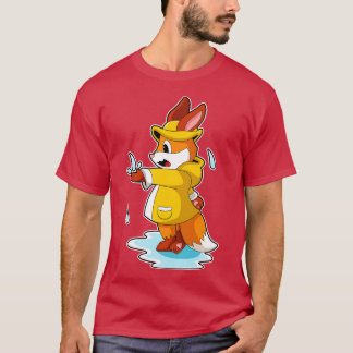 T-shirt Renard à la pluie avec gouttes de pluie