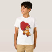 T-shirt Renard à l'amour avec le coeur (Devant entier)